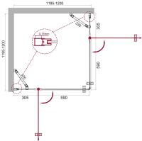 Душевой уголок с двумя распашными дверцами ETNA-A-22-120-C-Cr 1200x1200x1950 BelBagno