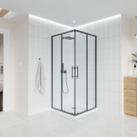 Душевой угол раздвижной E3-GR-9090-01-C9 900х900x1950 Цвет профиля Графит брашинг Стекло  Прозрачное Veconi