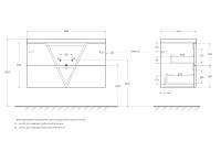 База под раковину подвесная с двумя выкатными ящиками VITTORIA-1000-2C-SO-PINO-P BelBagno