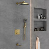 Душевой комплект термостатический встраиваемый, с поворотным изливом, трехрежимный   цвет брашированное золото VSFW-4311BG VINCEA