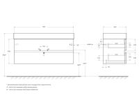 Тумба под раковину подвесная с двумя выкатными ящиками MOLVENO 46  Legno Bianco MOLVENO 46-120-2C-SO-LB CEZARES