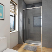 Душевая дверь раздвижная VN28-100-01-C8 1000x1950 Цвет профиля Хром Стекло Прозрачное Veconi