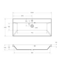 Раковина из искусственного камня, чёрная BB1000/450-LV-ART-AST-NERO BelBagno